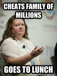 CHEATS FAMILY OF MILLIONS GOES TO LUNCH  Scumbag Gina Rinehart