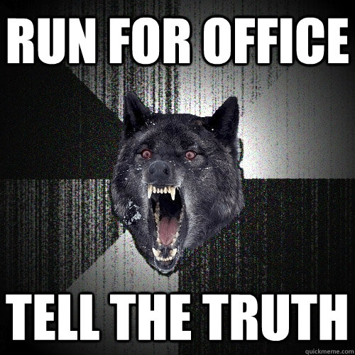 RUN FOR OFFICE TELL THE TRUTH  Insanity Wolf