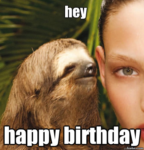 hey happy birthday  rape sloth