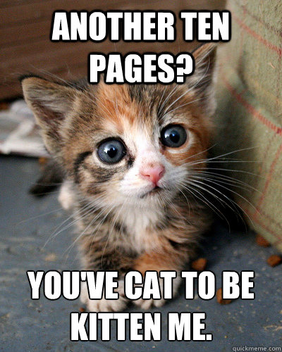 another Ten pages? you've cat to be kitten me.  Thesis Kitten