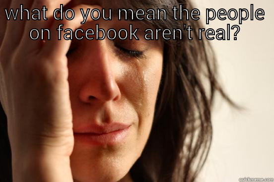 WHAT DO YOU MEAN THE PEOPLE ON FACEBOOK AREN'T REAL?  First World Problems