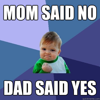 Mom said no Dad said yes  Success Kid