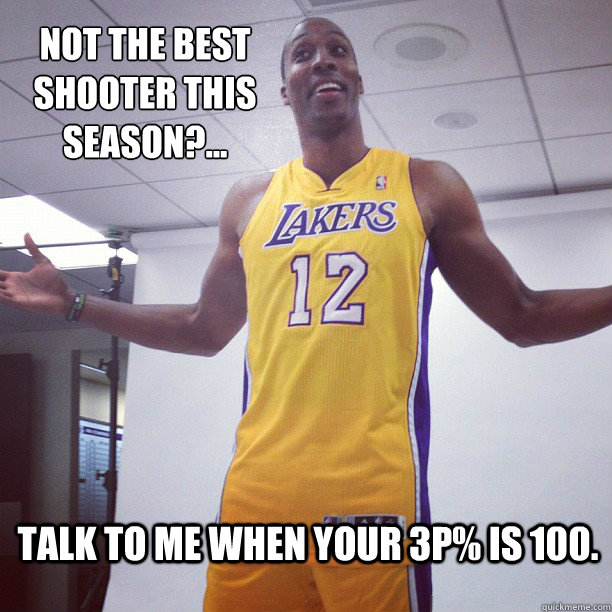 not the best shooter this season?... Talk to me when your 3p% is 100.   