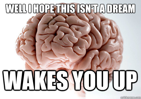 Well I hope this isn't a dream wakes you up  Scumbag Brain