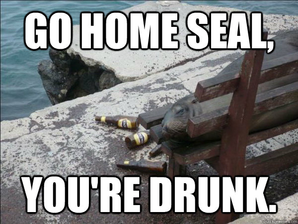 Go HOME SEAL, You're drunk. - Go HOME SEAL, You're drunk.  Go home you are drunk