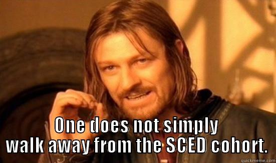  ONE DOES NOT SIMPLY WALK AWAY FROM THE SCED COHORT. Boromir