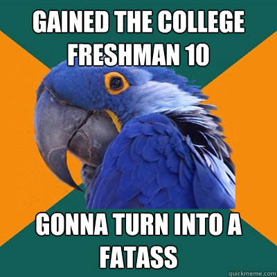 Gained the college freshman 10 Gonna turn into a fatass  Paranoid Parrot