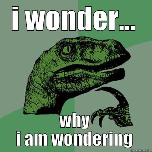 I WONDER... WHY I AM WONDERING Philosoraptor
