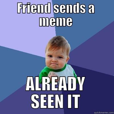FRIEND SENDS A MEME ALREADY SEEN IT Success Kid