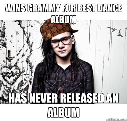 wins grammy for best dance album has never released an album  Scumbag Skrillex