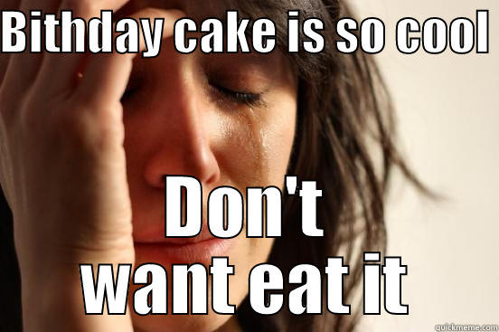 BITHDAY CAKE IS SO COOL  DON'T WANT EAT IT First World Problems