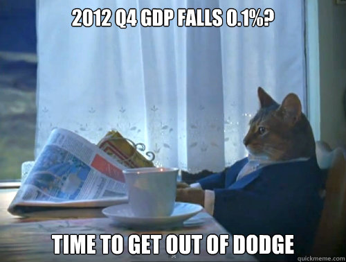2012 Q4 GDP falls 0.1%? time to get out of dodge  The One Percent Cat