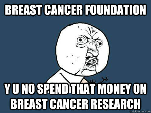 breast cancer foundation y u no spend that money on breast cancer research   Y U No