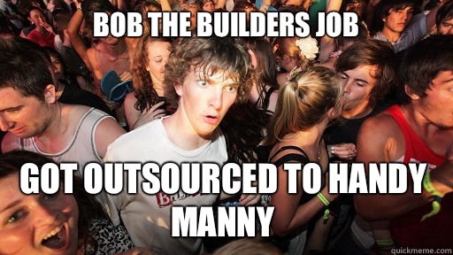 Bob the builders job Got outsourced to Handy Manny  Sudden Clarity Clarence
