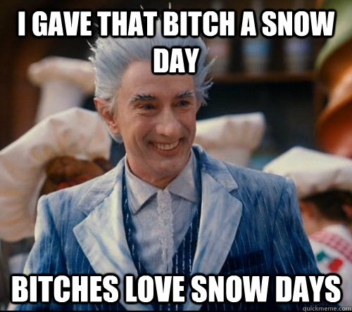 I gave that bitch a snow day Bitches love snow days   