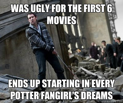Was ugly for the first 6 movies Ends up starting in every potter fangirl's dreams  Neville owns