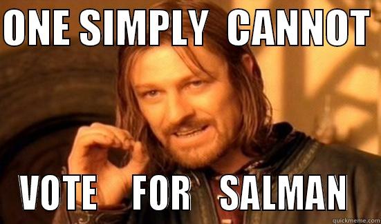 ONE SIMPLY  CANNOT  VOTE     FOR    SALMAN  Boromir