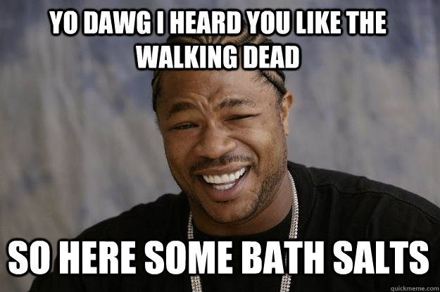 Yo Dawg I heard you like The Walking Dead So here some bath salts - Yo Dawg I heard you like The Walking Dead So here some bath salts  Xzibit meme