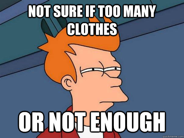 Not sure if too many clothes or not enough - Not sure if too many clothes or not enough  Futurama Fry
