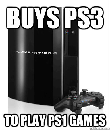 buys ps3 to play ps1 games - buys ps3 to play ps1 games  Good Guy PS3