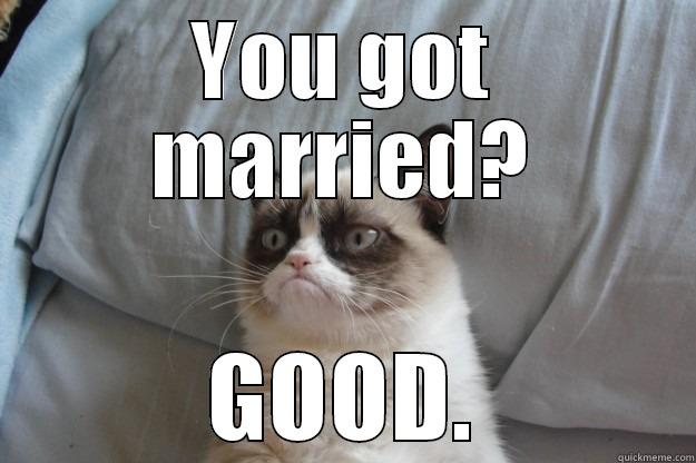 YOU GOT MARRIED? GOOD. Grumpy Cat