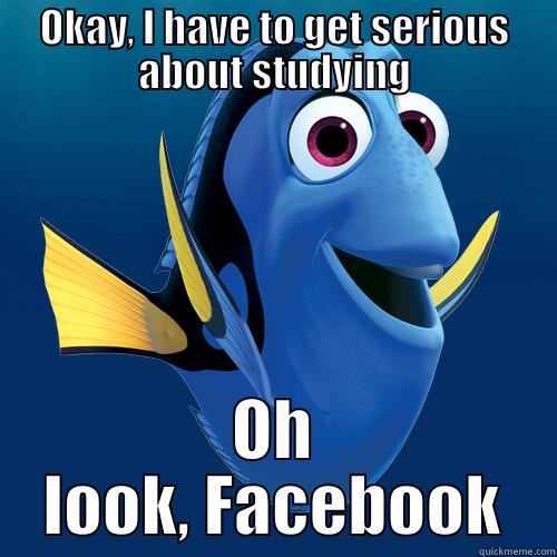OKAY, I HAVE TO GET SERIOUS ABOUT STUDYING OH LOOK, FACEBOOK dory