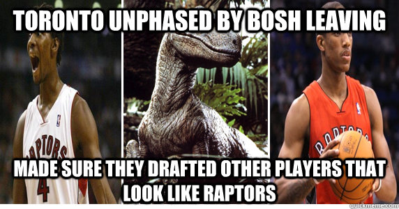 toronto unphased by bosh leaving made sure they drafted other players that look like raptors  - toronto unphased by bosh leaving made sure they drafted other players that look like raptors   Raptors