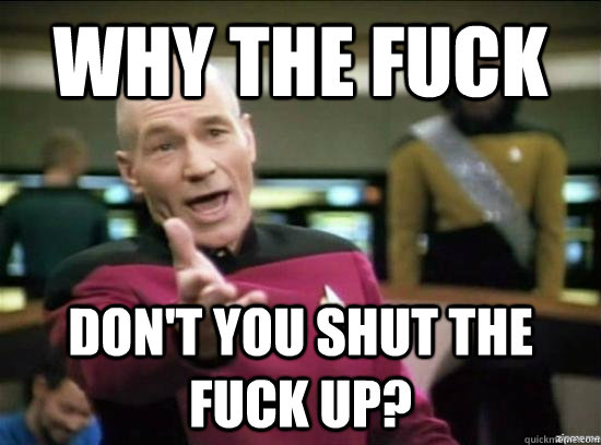 Why the fuck don't you shut the fuck up?  Annoyed Picard HD
