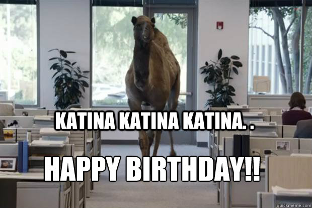 Katina Katina Katina. .  HAPPY BIRTHDAY!!  Hump Day Camel
