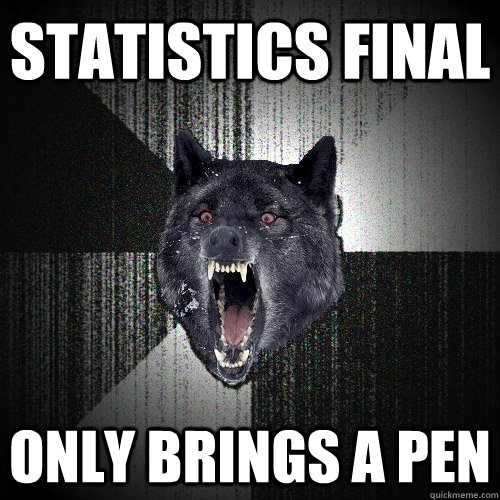 STATISTICS FINAL Only brings a pen  Insanity Wolf