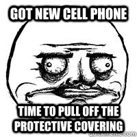 Got new cell phone time to pull off the protective covering - Got new cell phone time to pull off the protective covering  Me gusta