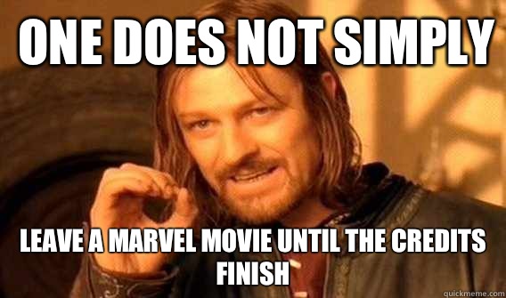 one does not simply Leave a marvel movie until the credits finish  