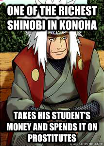 One of the Richest Shinobi in Konoha Takes his student's money and spends it on Prostitutes  