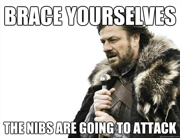 Brace yourselves The Nibs are going to attack  Brace Yourselves - Borimir