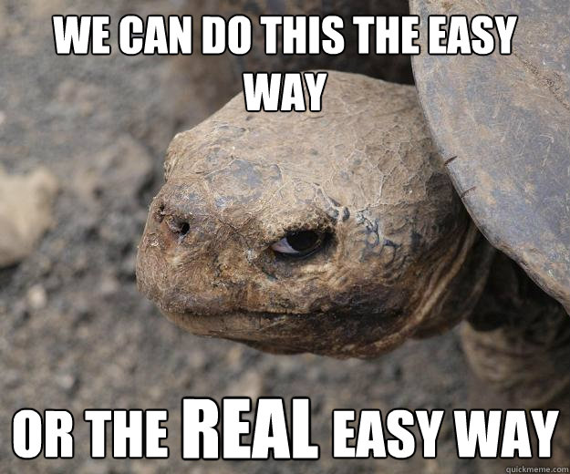 We can do this the easy way or the                easy way REAL  Murder Turtle
