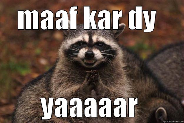 MAAF KAR DY  YAAAAAR Evil Plotting Raccoon