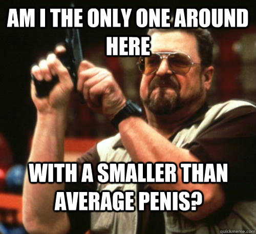 Am i the only one around here with a smaller than average penis?  Am I The Only One Around Here
