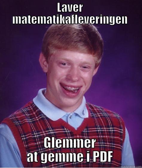 LAVER MATEMATIKAFLEVERINGEN GLEMMER AT GEMME I PDF Bad Luck Brian