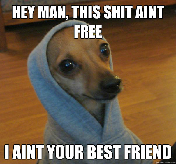 Hey man, this shit aint free i aint your best friend - Hey man, this shit aint free i aint your best friend  Drugdealerdog
