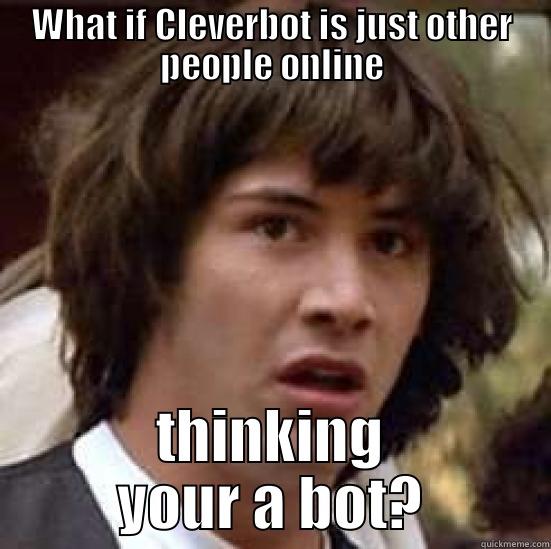 WHAT IF CLEVERBOT IS JUST OTHER PEOPLE ONLINE THINKING YOUR A BOT? conspiracy keanu