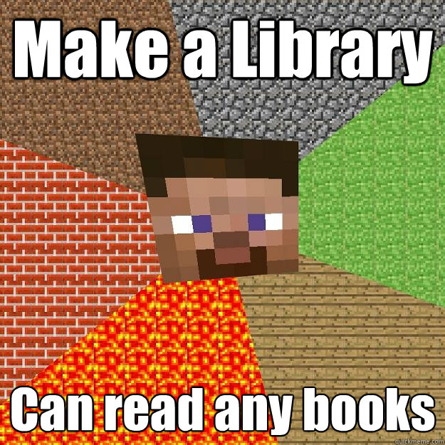 Make a Library Can read any books  Minecraft