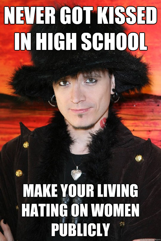 Never got kissed in high school Make your living hating on women publicly  Lolgame