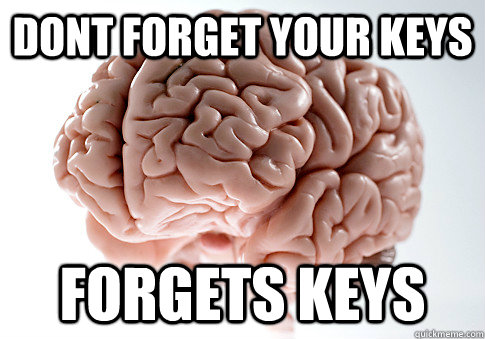 Dont forget your keys forgets keys  - Dont forget your keys forgets keys   Scumbag Brain