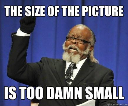 The size of the picture is too damn small  Too Damn High