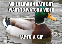 When low on data but want to watch a video Fap to  a  gif  Good Advice Duck