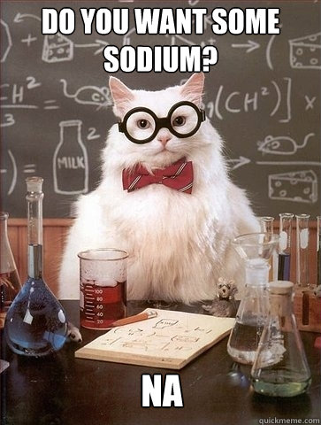 do you want some sodium? NA  Chemistry Cat