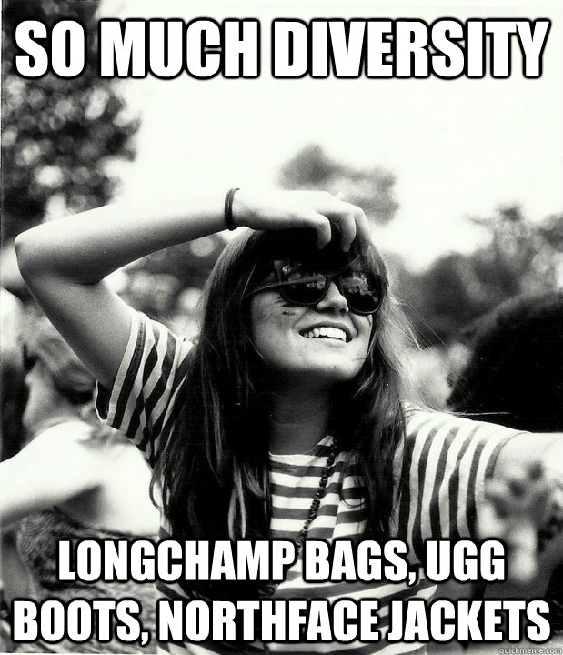 So much diversity Longchamp bags, Ugg boots, Northface jackets  Georgetown Hipster