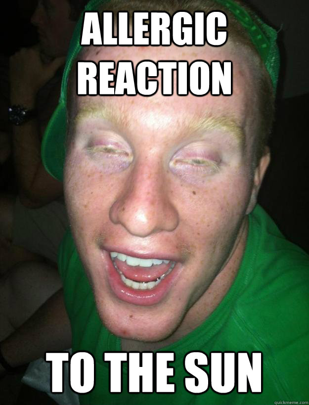 Allergic Reaction to the sun  allergic reaction