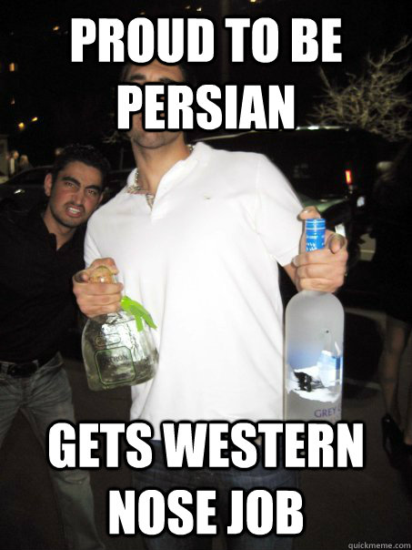 Proud To Be Persian Gets Western Nose Job - Proud To Be Persian Gets Western Nose Job  Typical Iranian Douchebag