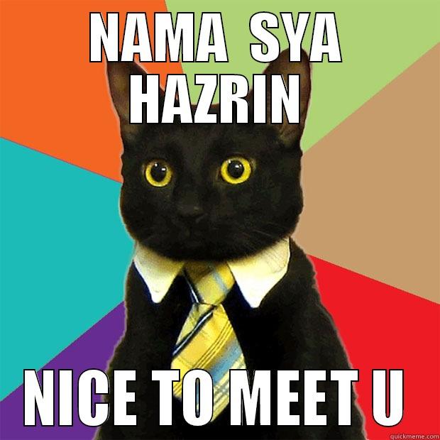 NAMA  SYA HAZRIN NICE TO MEET U Business Cat
